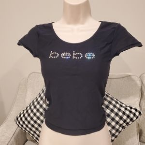 Brand new bebe Swarovski black shirt Small XS XXS